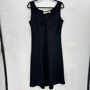 Vintage Alyson Whitmore Womens Y2K Babydoll Beaded Dress Sz 18W Black Whimsigoth